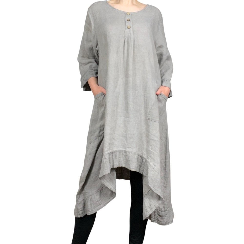 Saga Asymmetrical Dress w/ Ruffle Bottom